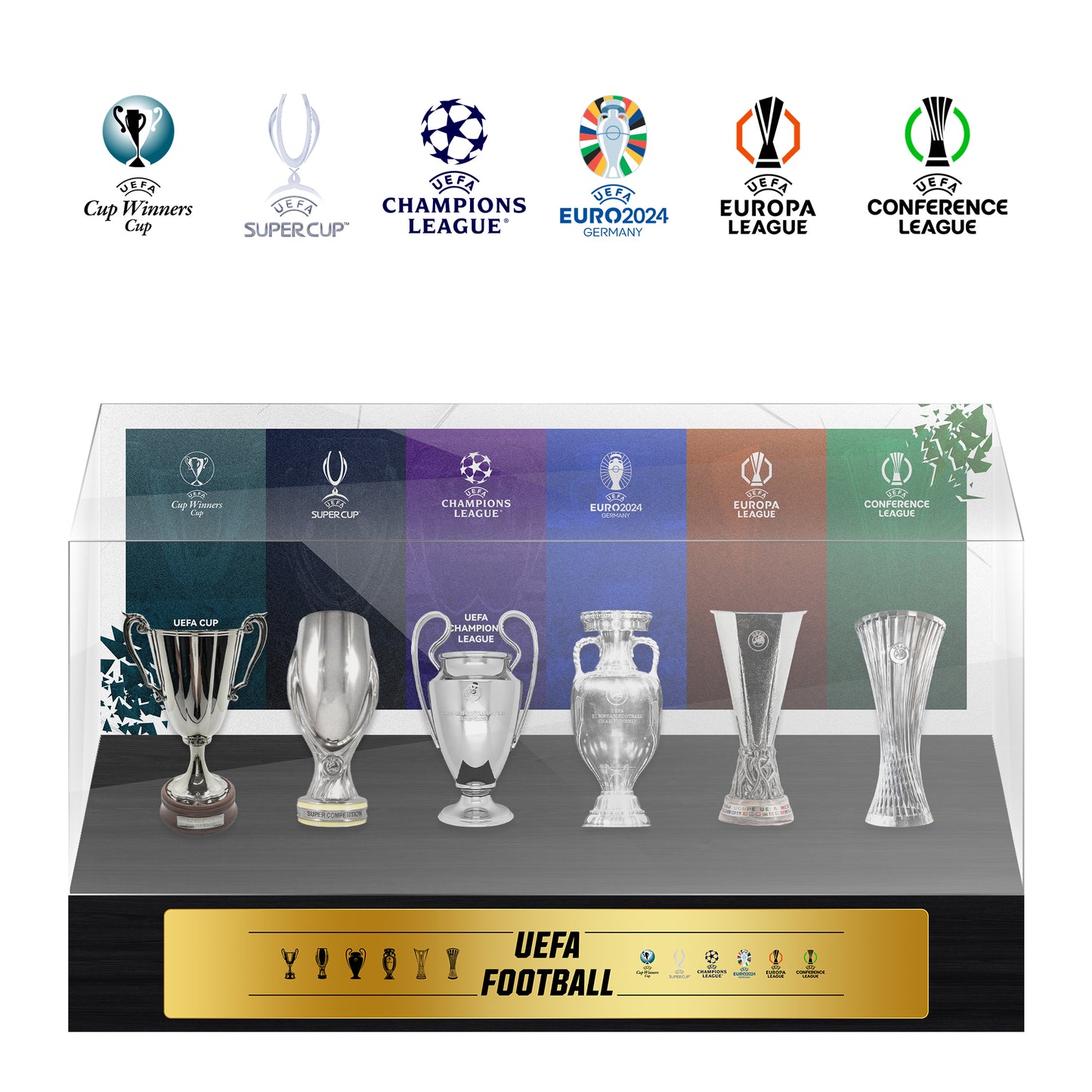 UEFA Football Championship Trophy Display Case