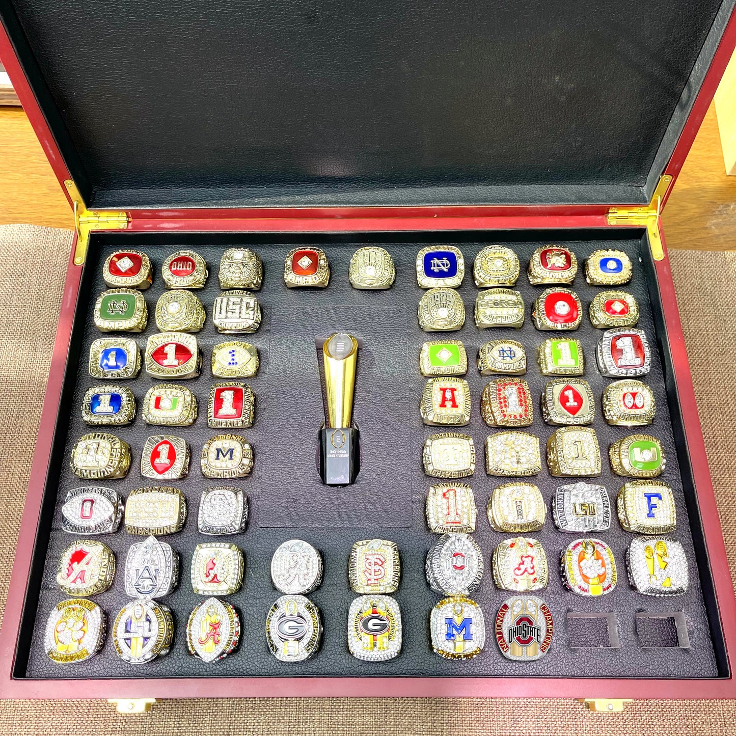 NCAA Championship 60 Rings And Trophy Gift Box (1964-2024 years)