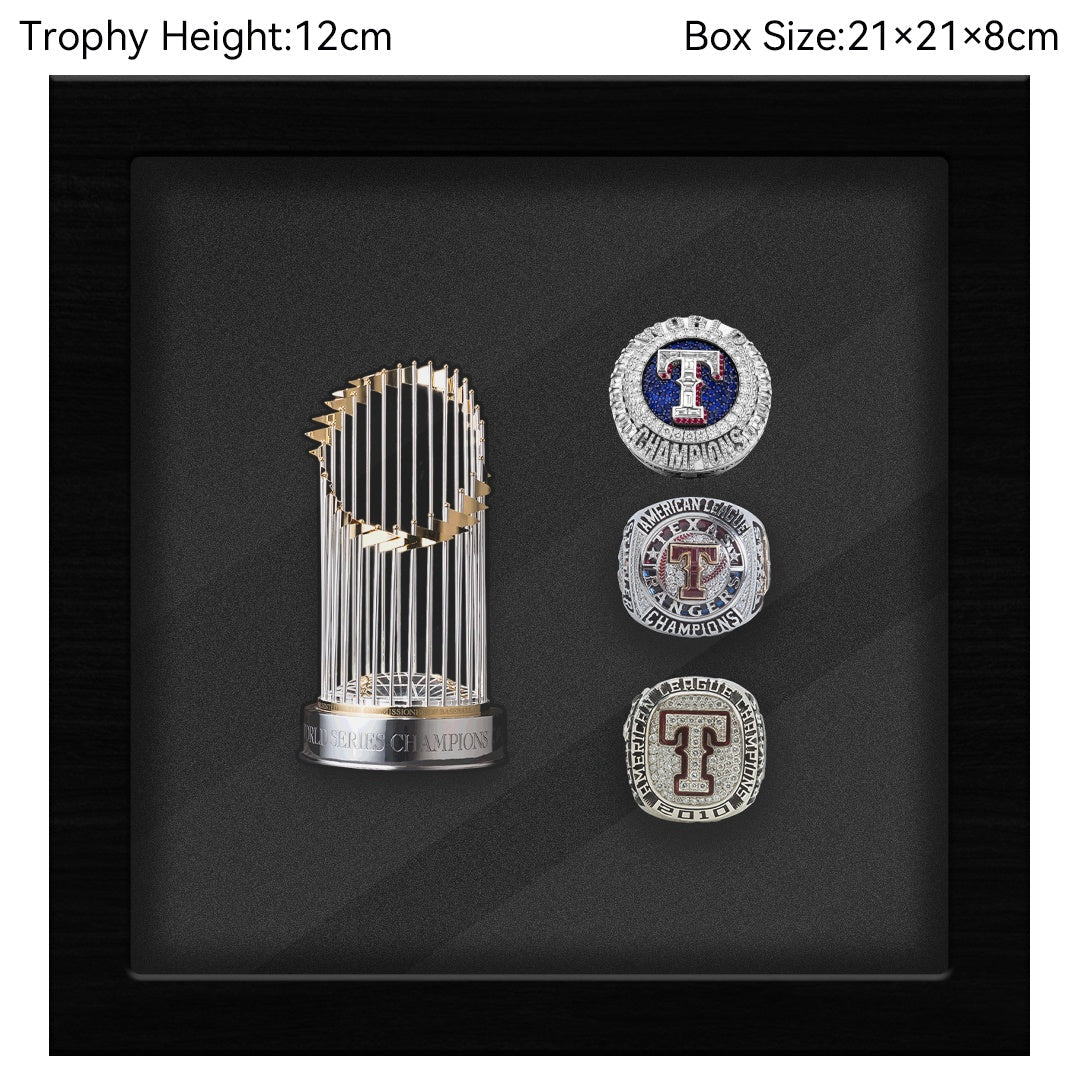 2023 TEXAS RANGERS MLB World Series Championship Trophy&Ring Box[1+3]