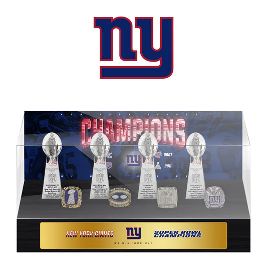 New York Giants Super Bowl Championship Trophy Ring Display Case