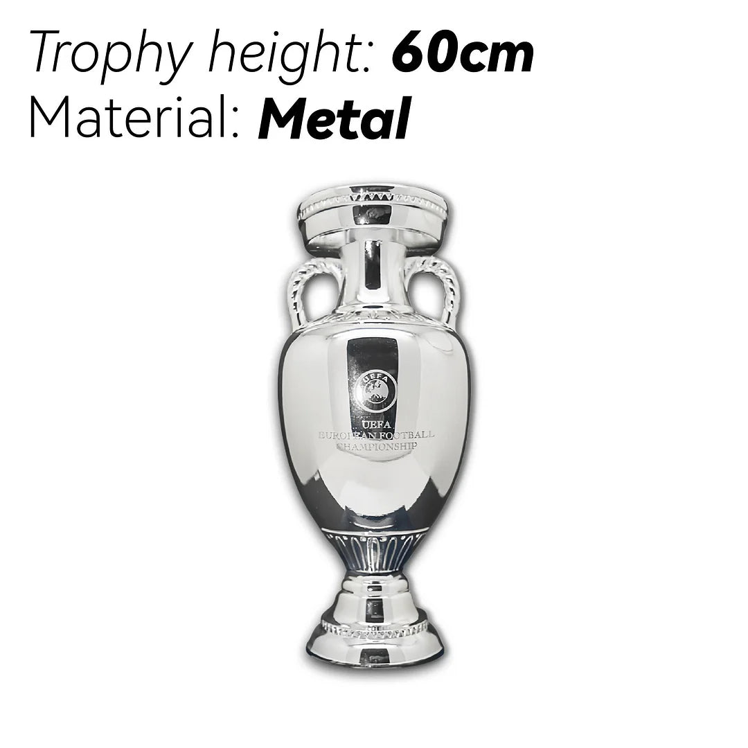 [Metal Version]UEFA Euro Cup  Trophy Henri Delaunay Cup(Indicate what ribbon you want)