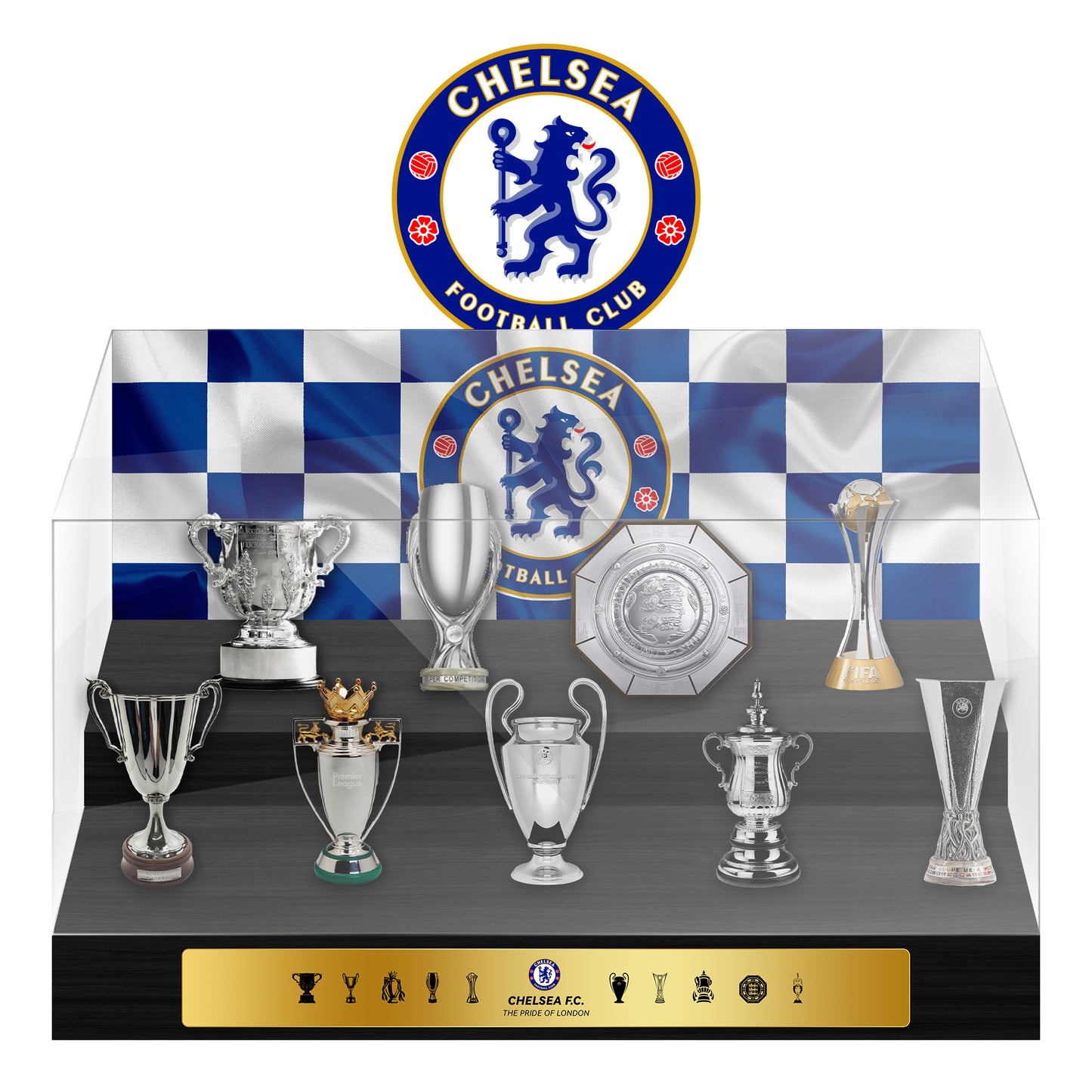 Chelsea Football Championship Trophy Display Case