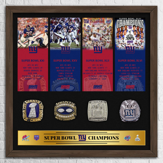 New York Giants NFL Super Bowl Championship Ring Pendant Frame