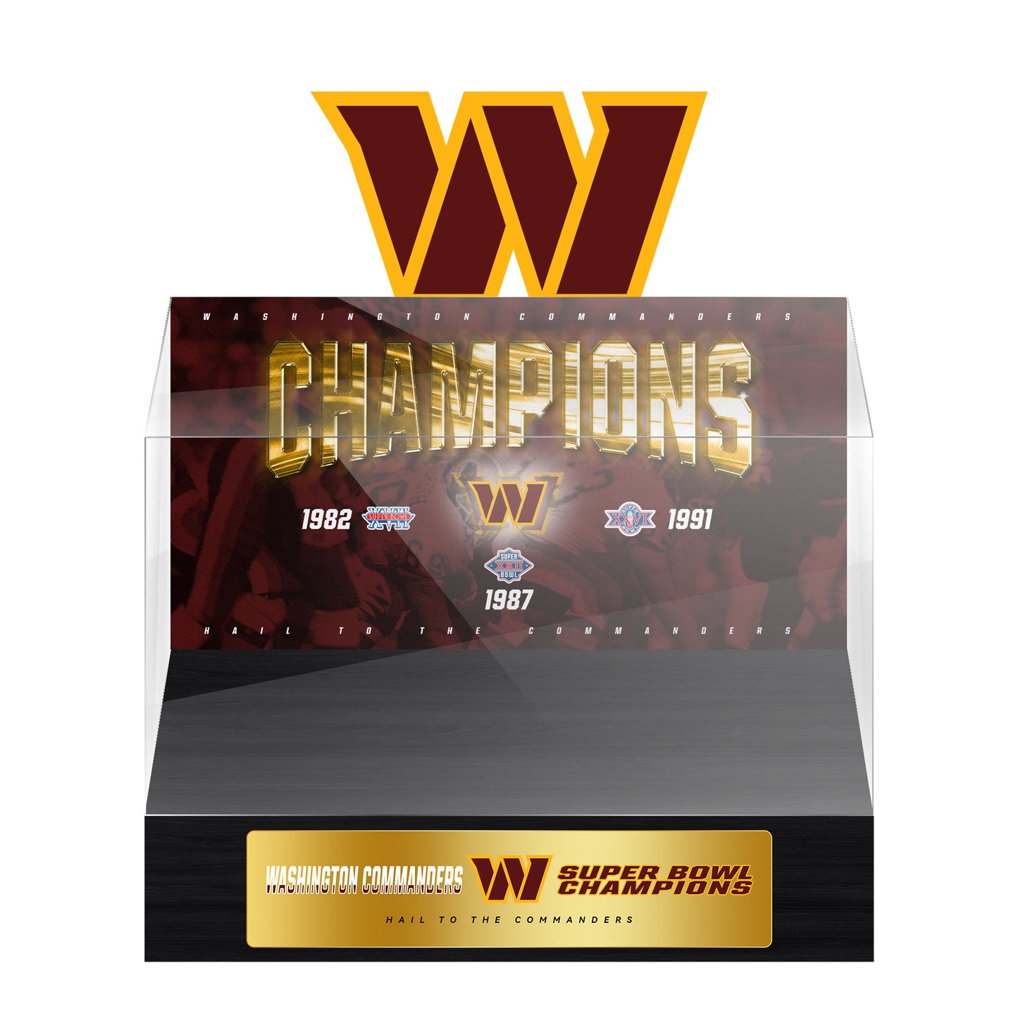 Washington Redskins Super Bowl Championship Trophy Ring Display Case