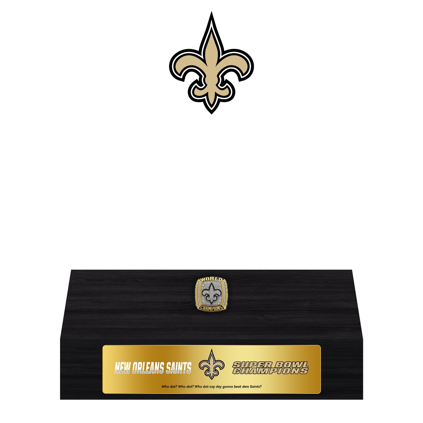 New Orleans Saints Super Bowl Championship Trophy Ring Display Case