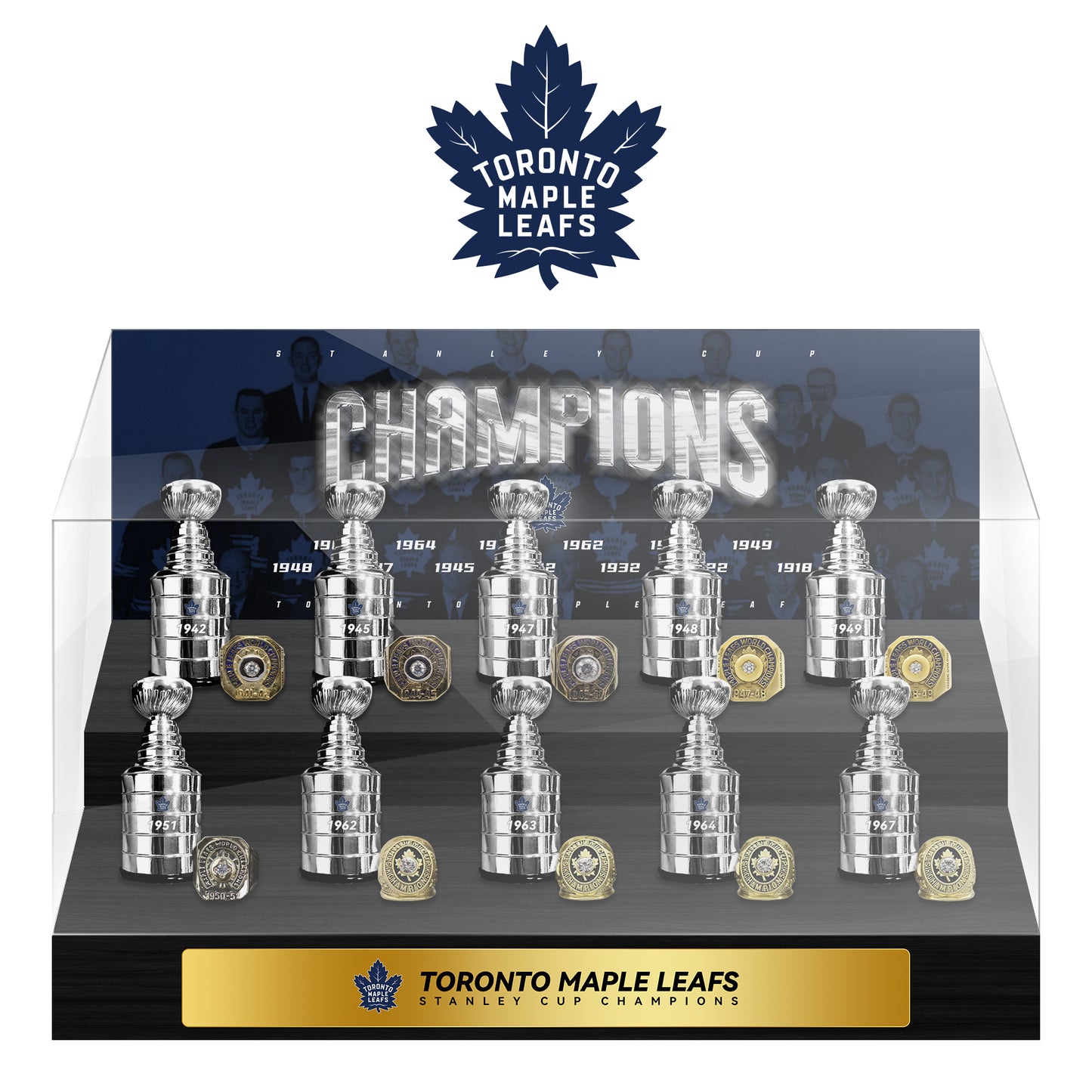 Toronto Maple Leafs  NHL Trophy And Ring Display Case