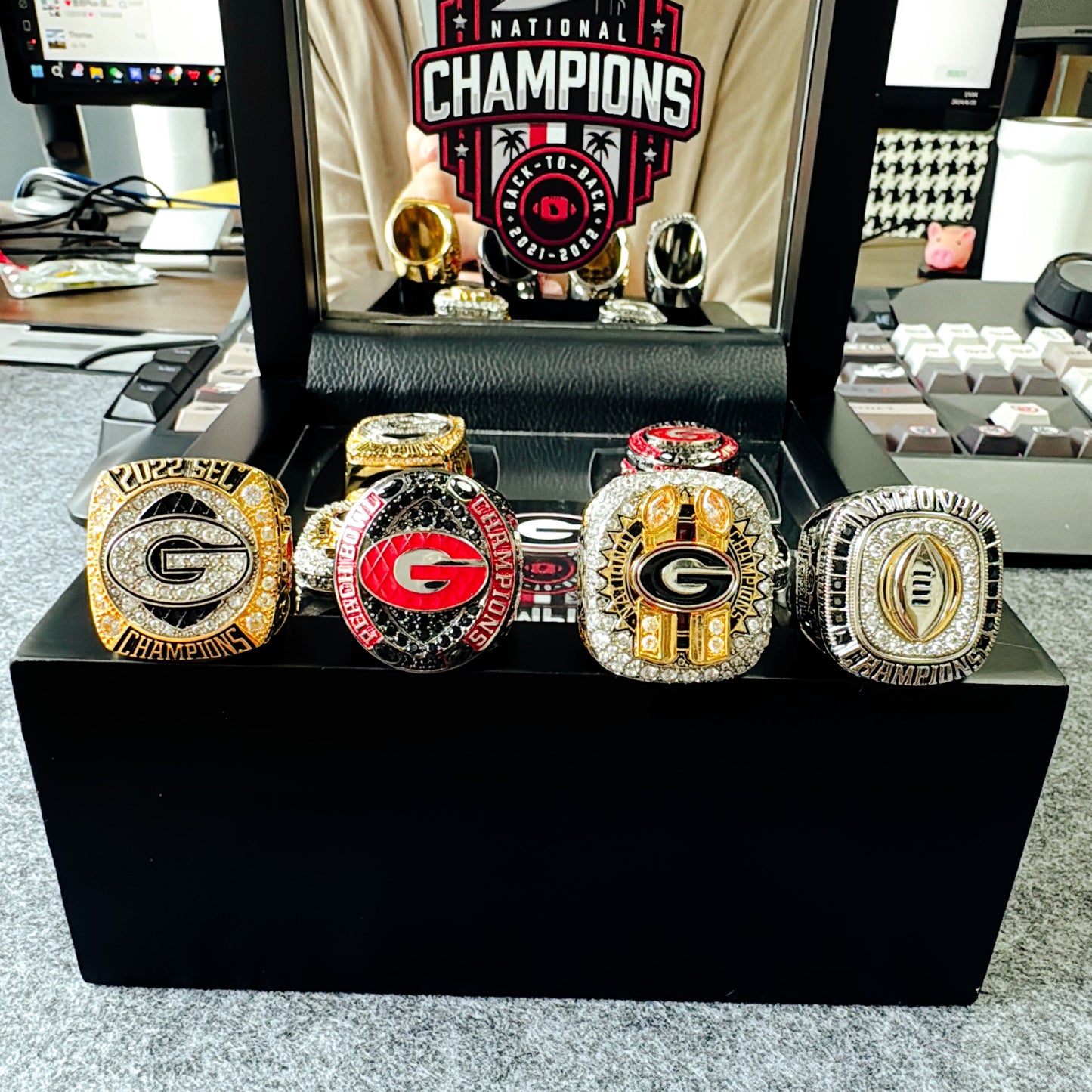 [Premium Series] Georgia Bulldogs 2022 Perfect Season 4 Championship Rings Set