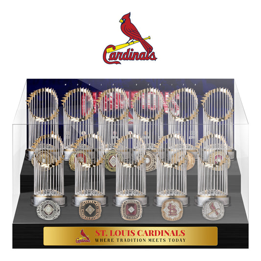 St. Louis Cardinals MLB World Series Championship Trophy And Ring Display Case