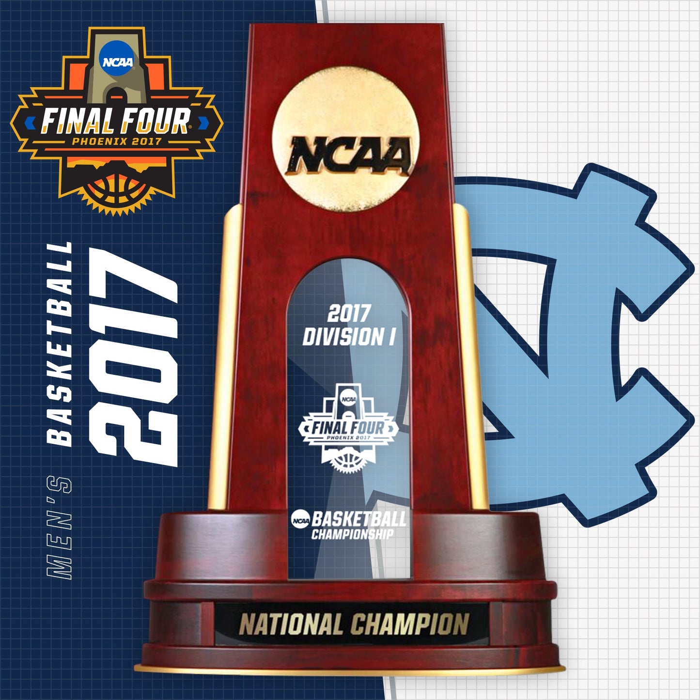 2017 NCAA Division I Men's Basketball National Championship Trophy(North Carolina Tar Heels)