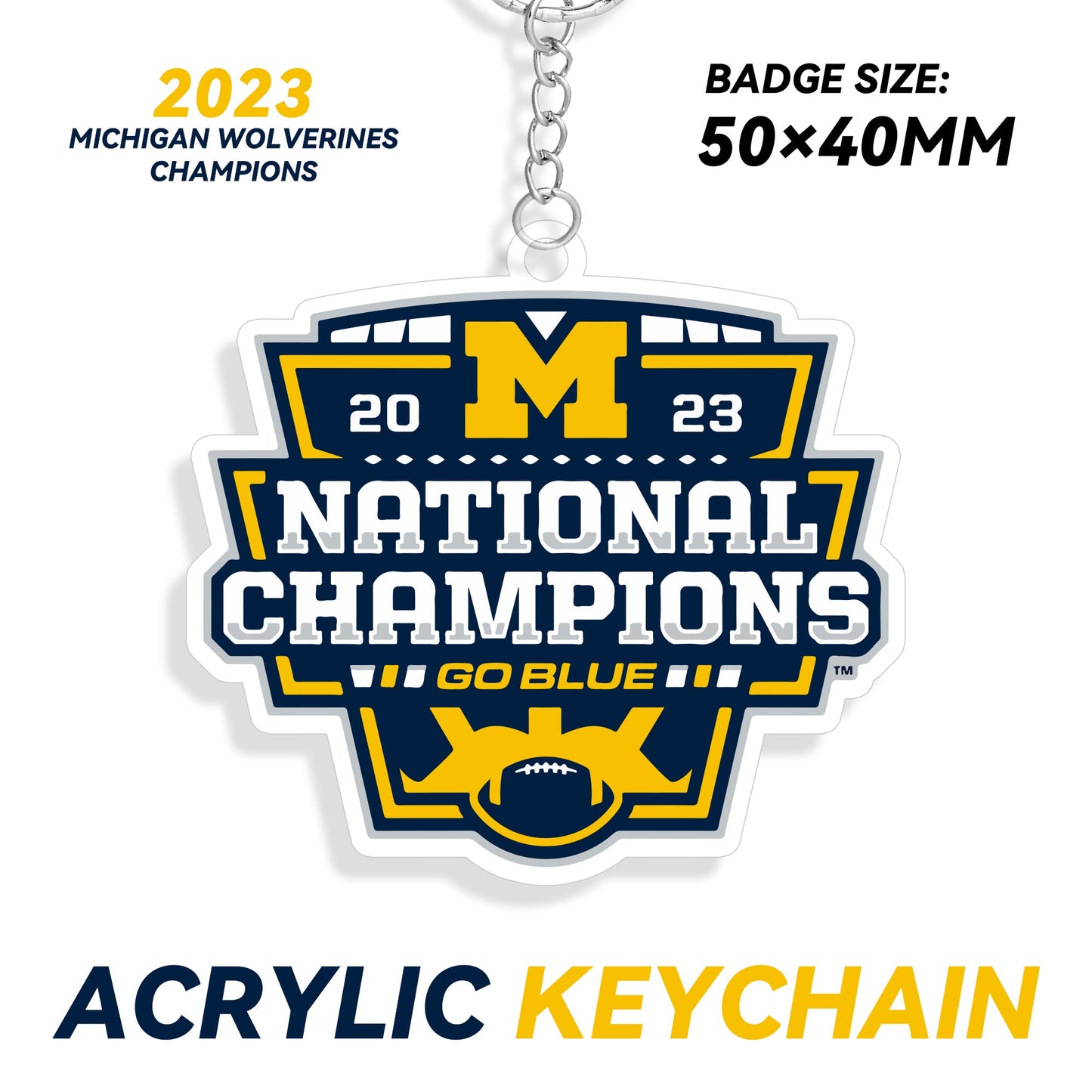 2023 Michigan Wolverines National Champions Keychain & Pendants & Stands