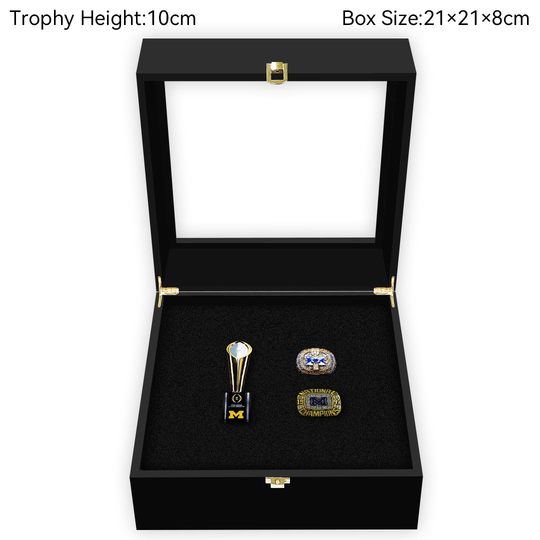 Michigan Wolverines College CFP National Championship NCAA Trophy&Ring Box 1+2-Official Version