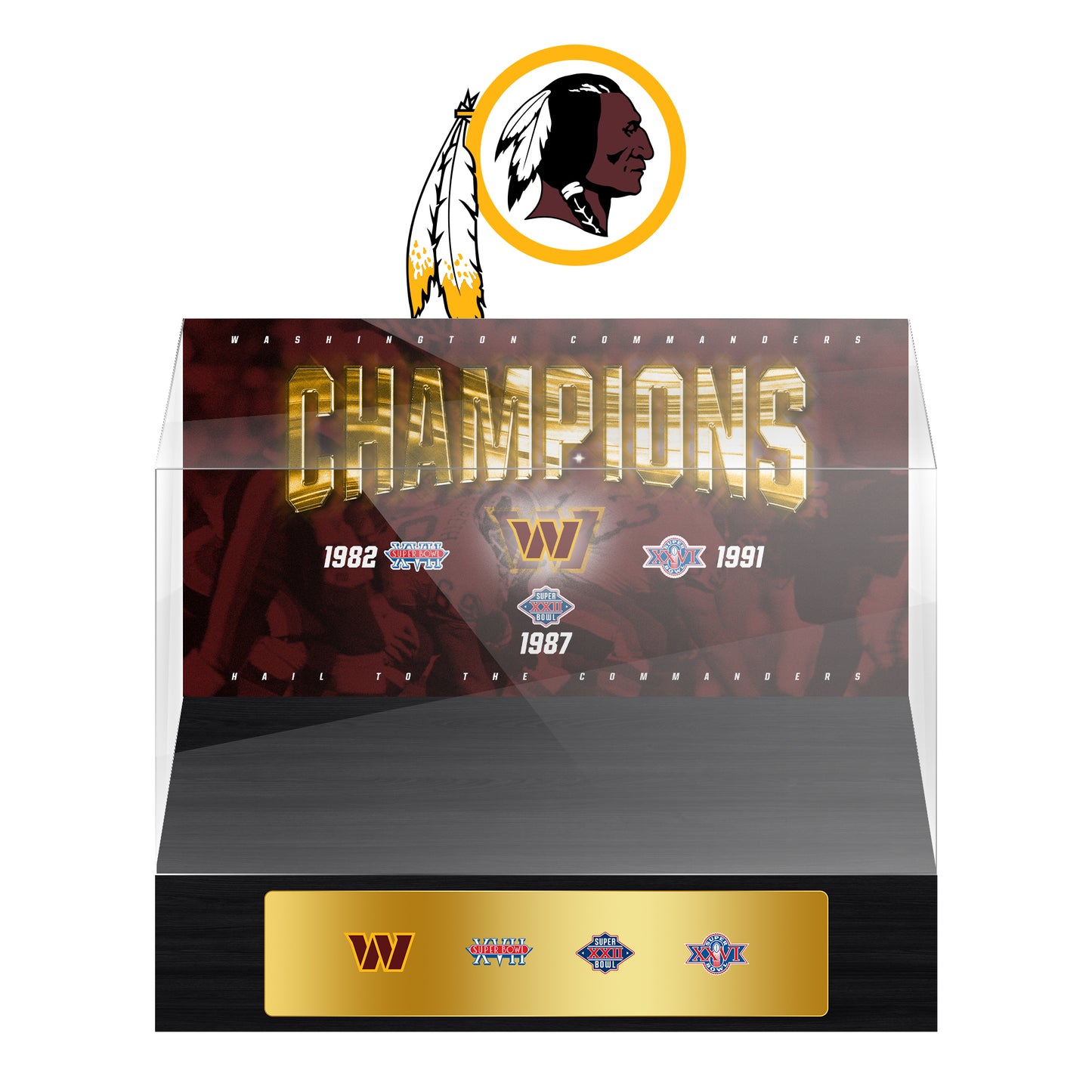 Washington Redskins Trophy Ring Display Case