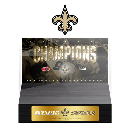 New Orleans Saints Super Bowl Championship Trophy Ring Display Case
