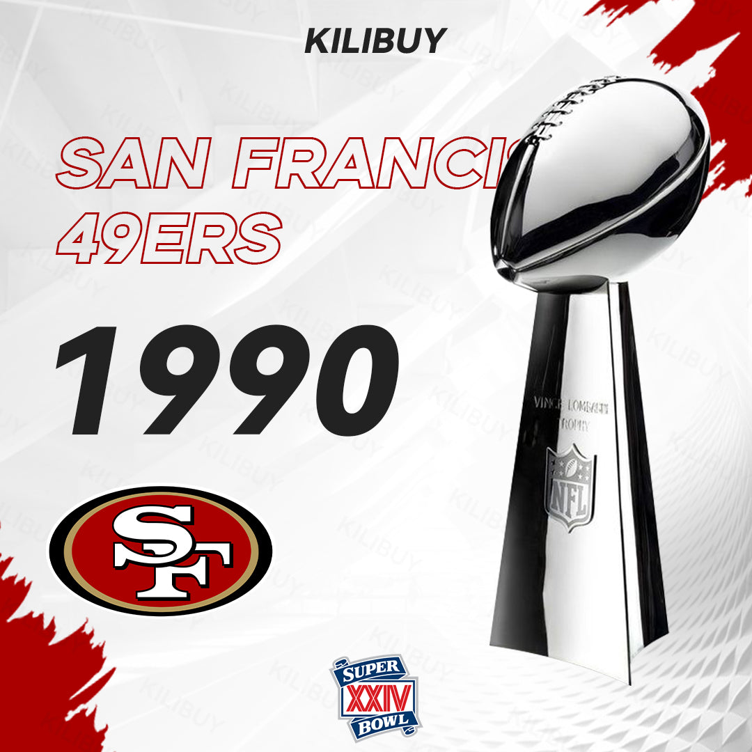 [NFL]1990 Vince Lombardi Trophy, Super Bowl 24, XXIV San Francisco 49ers