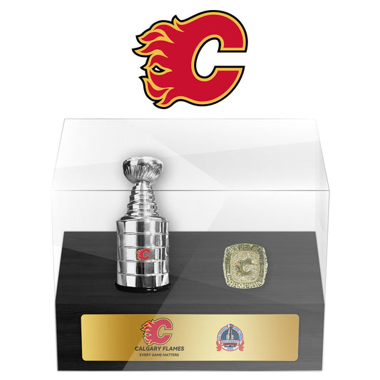 Calgary Flames NHL Trophy And Ring Display Case