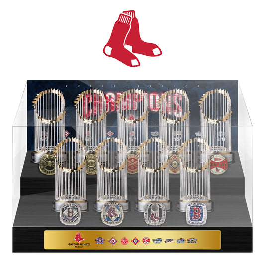 Boston Red Sox MLB World Series Championship Trophy And Ring Display Case