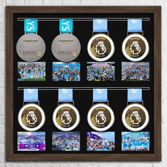 Manchester City Premier League Championship Medals Football Medal Frame