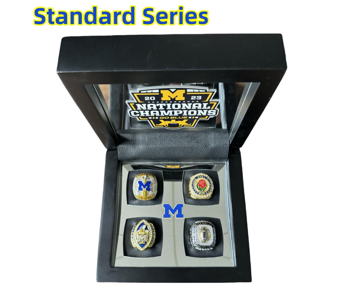 [Standard Series]2023 Michigan Wolverines National Championship 4 Rings Box