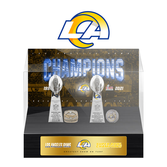 Los Angeles Rams Super Bowl Championship Trophy Ring Display Case