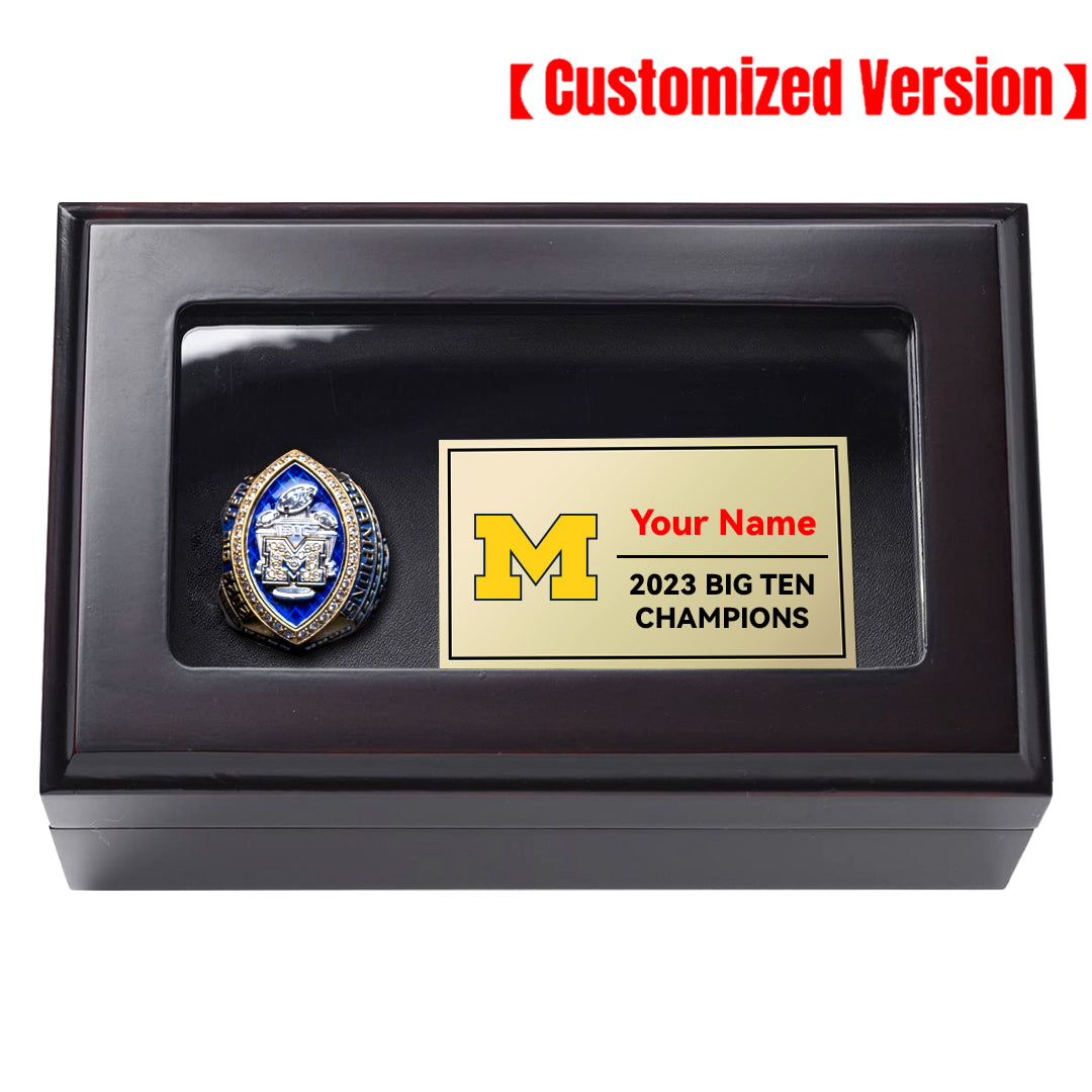 2023 Michigan Wolverines Back To Back To Back Football Big Ten National Team Ring-Official Version