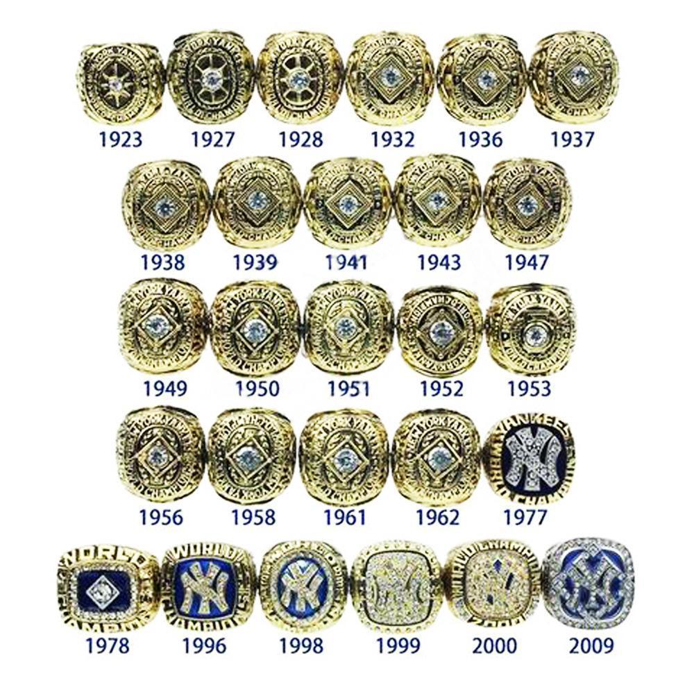 27 PCS New York Yankees 1923-2009 World Series Championship Rings Set