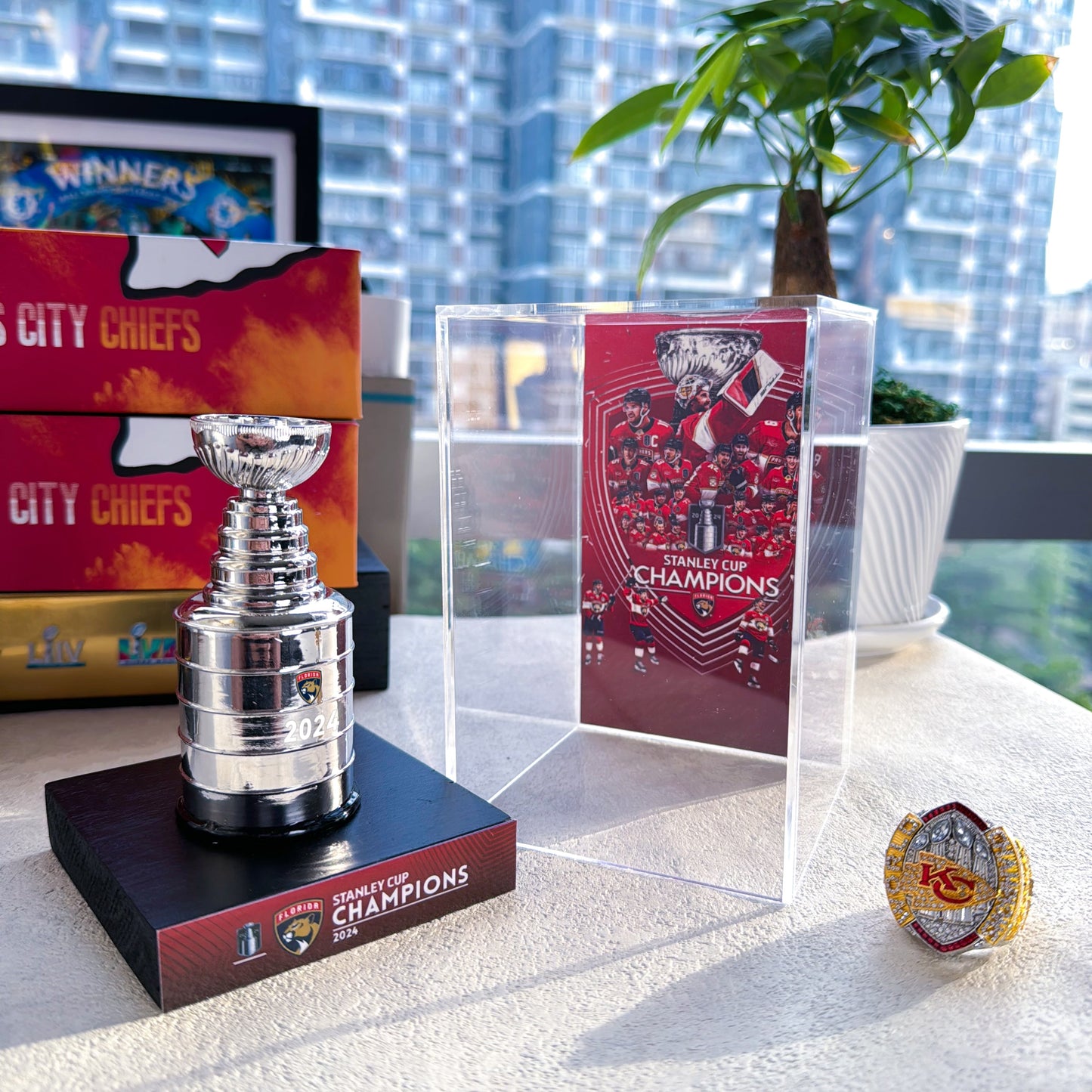 Florida Panthers NHL Stanley Cup Trophy With Acrylic Case 10cm/3.9in Height