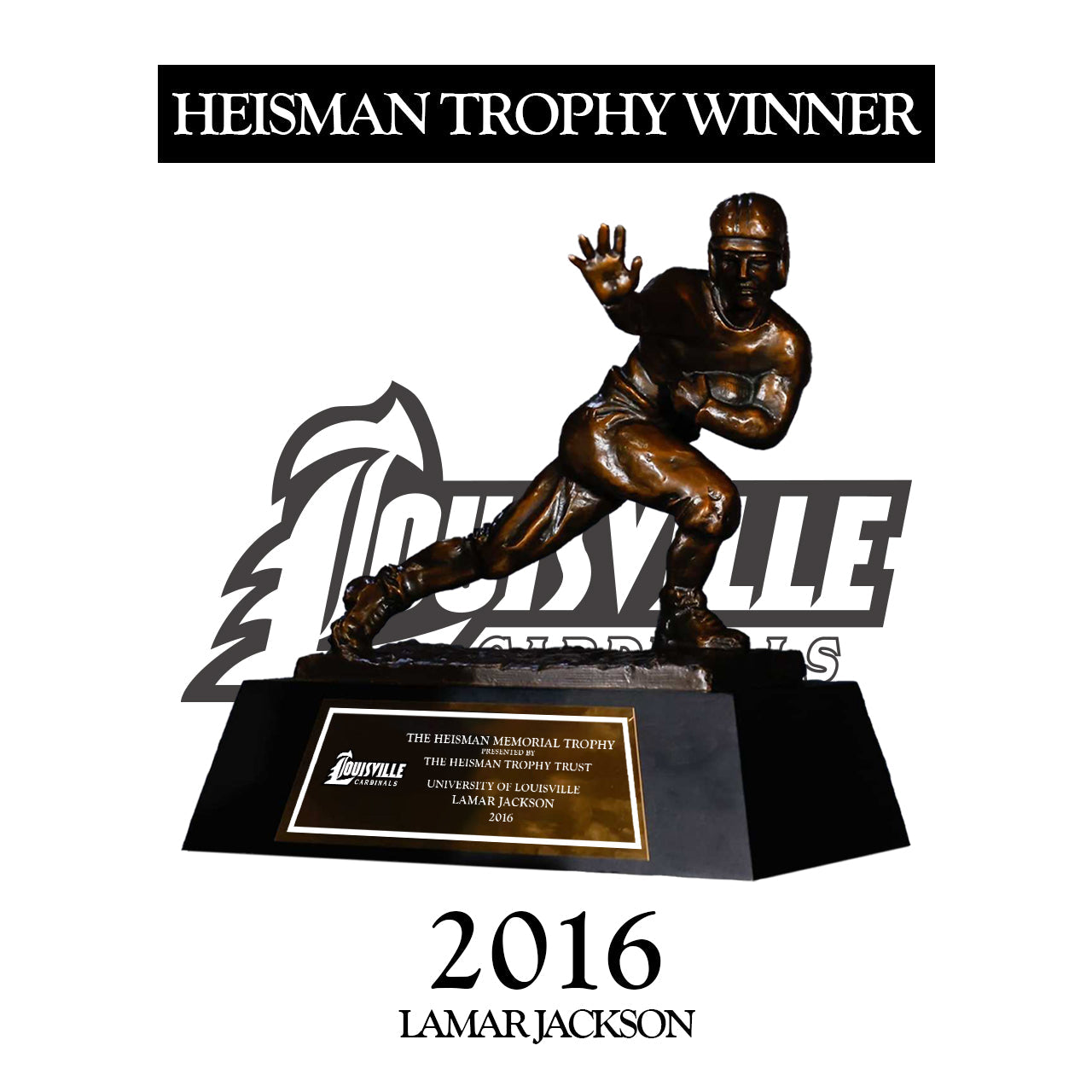 Louisville 2016 Lamar Jackson NCAA Heisman Trophy