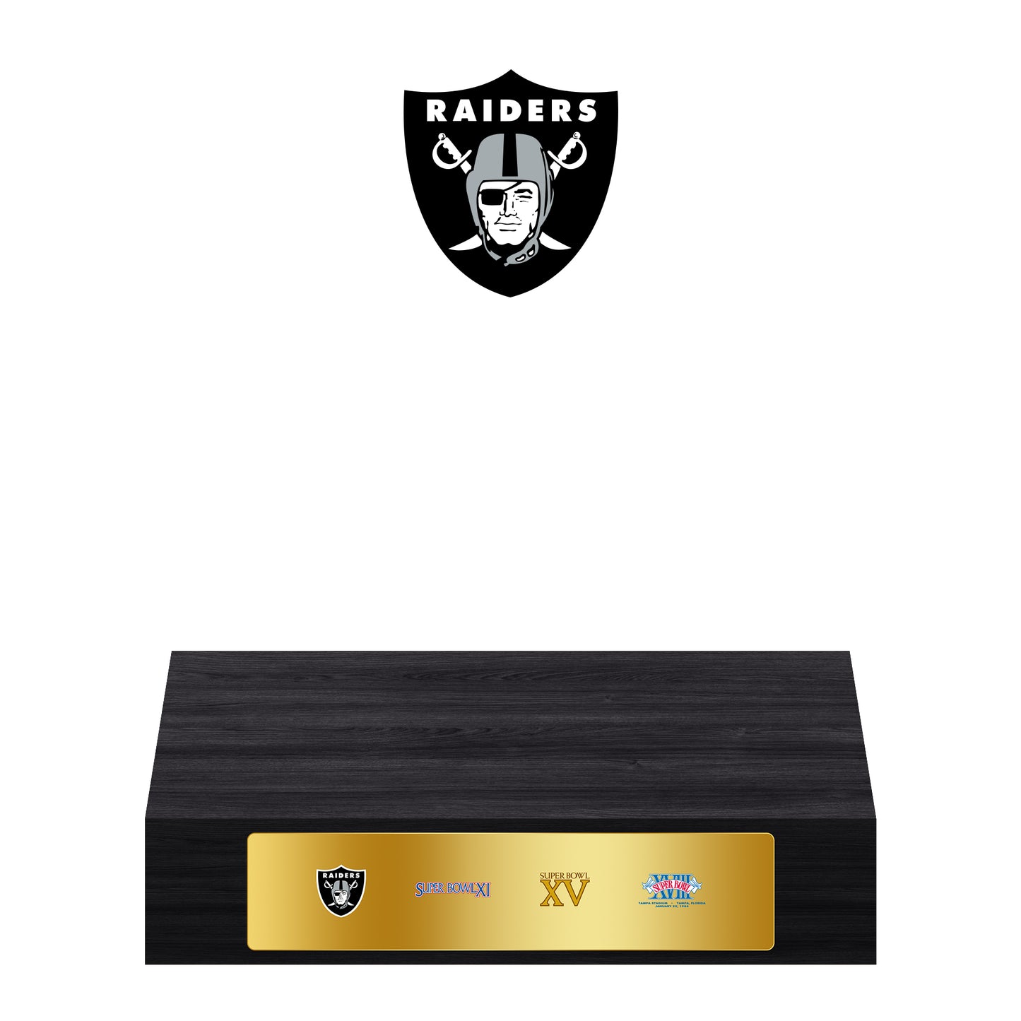 Oakland Raiders Super Bowl Championship Trophy Ring Display Case