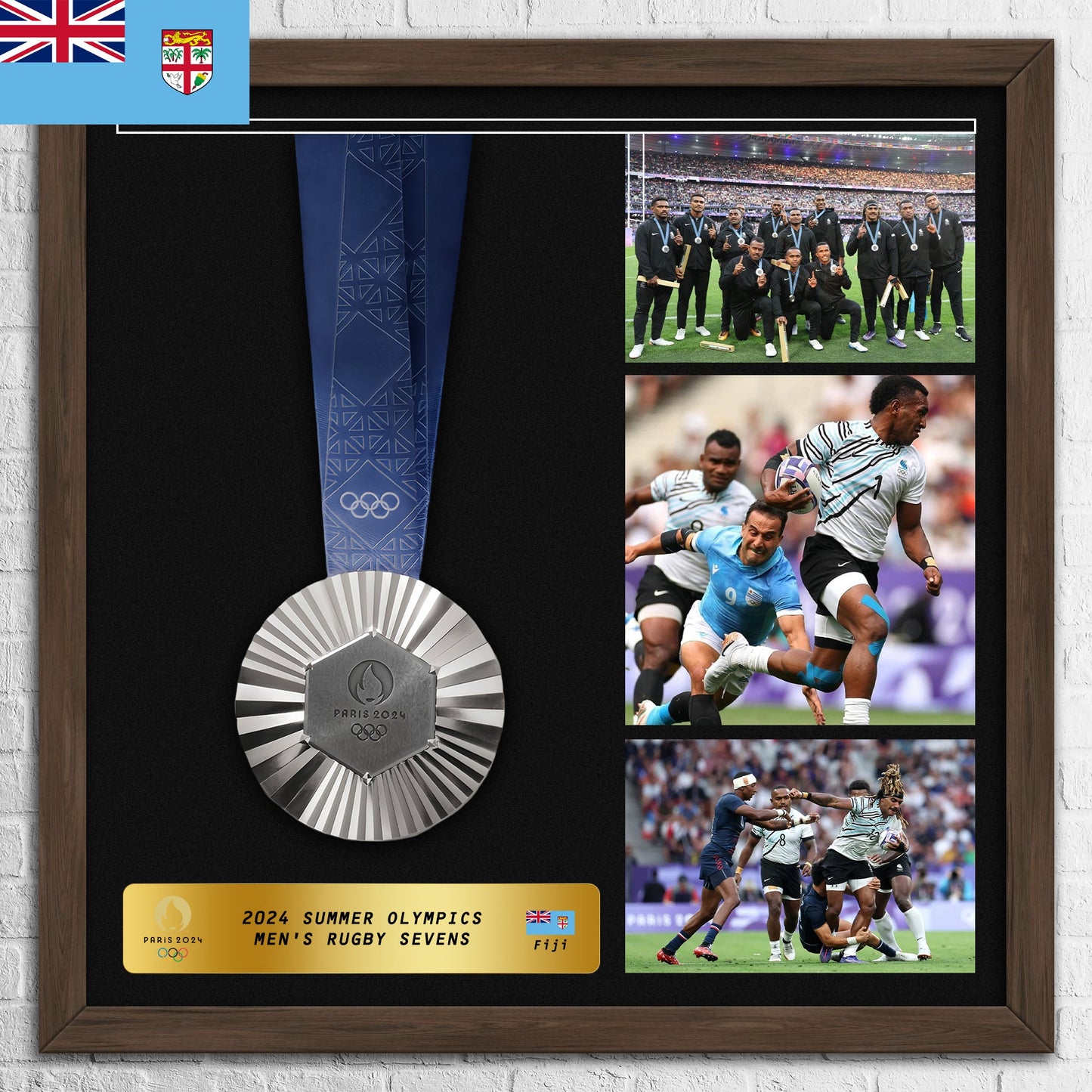 [Fiji]2024 Olympic Silver Medal Frame -Men's Rugby Sevens