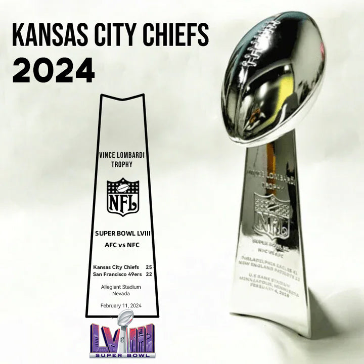 [NFL]2024   Vince Lombardi Trophy, Super Bowl 58, LVIII  Kansas City Chiefs