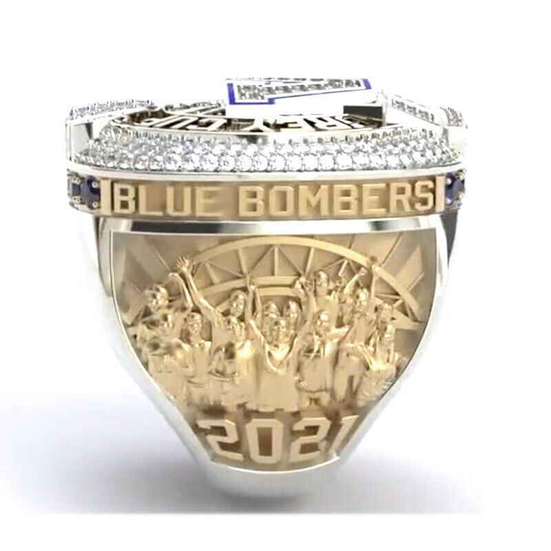 2021 Winnipeg Blue Bombers Grey Cup Champions Team Ring All Sizes Fan Gift Ring