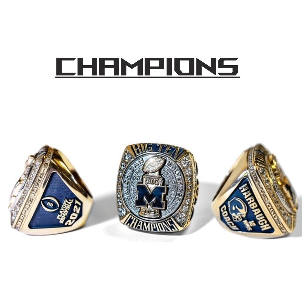 2022 Michigan Wolverines Back To Back Football Big Ten National Team Ring