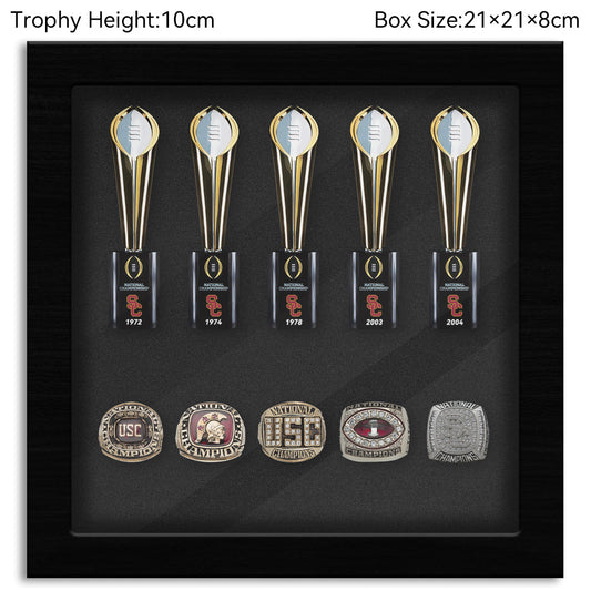 Southern California USC Trojans CFP National Championship NCAA Trophy&Ring Box 5+5