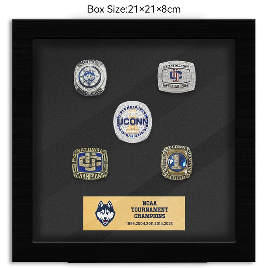 UCONN Huskies College Basketball 1999 2004 2011 2014 2023 Five Championship  Rings Box Set