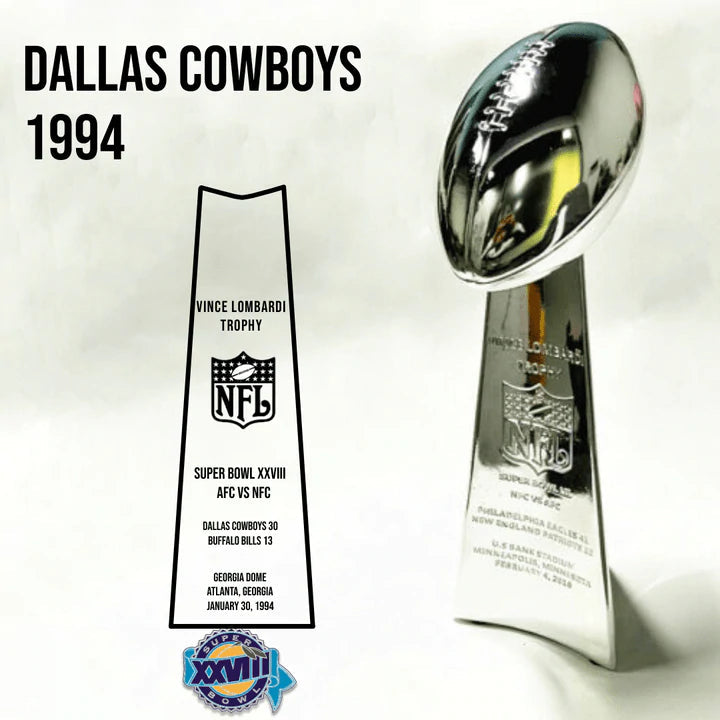 [NFL]1994 Vince Lombardi Trophy, Super Bowl 28, XXVIII Dallas Cowboys