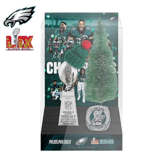 2025 Philadelphia Eagles Super Bowl LIX Championship Trophy Display Case