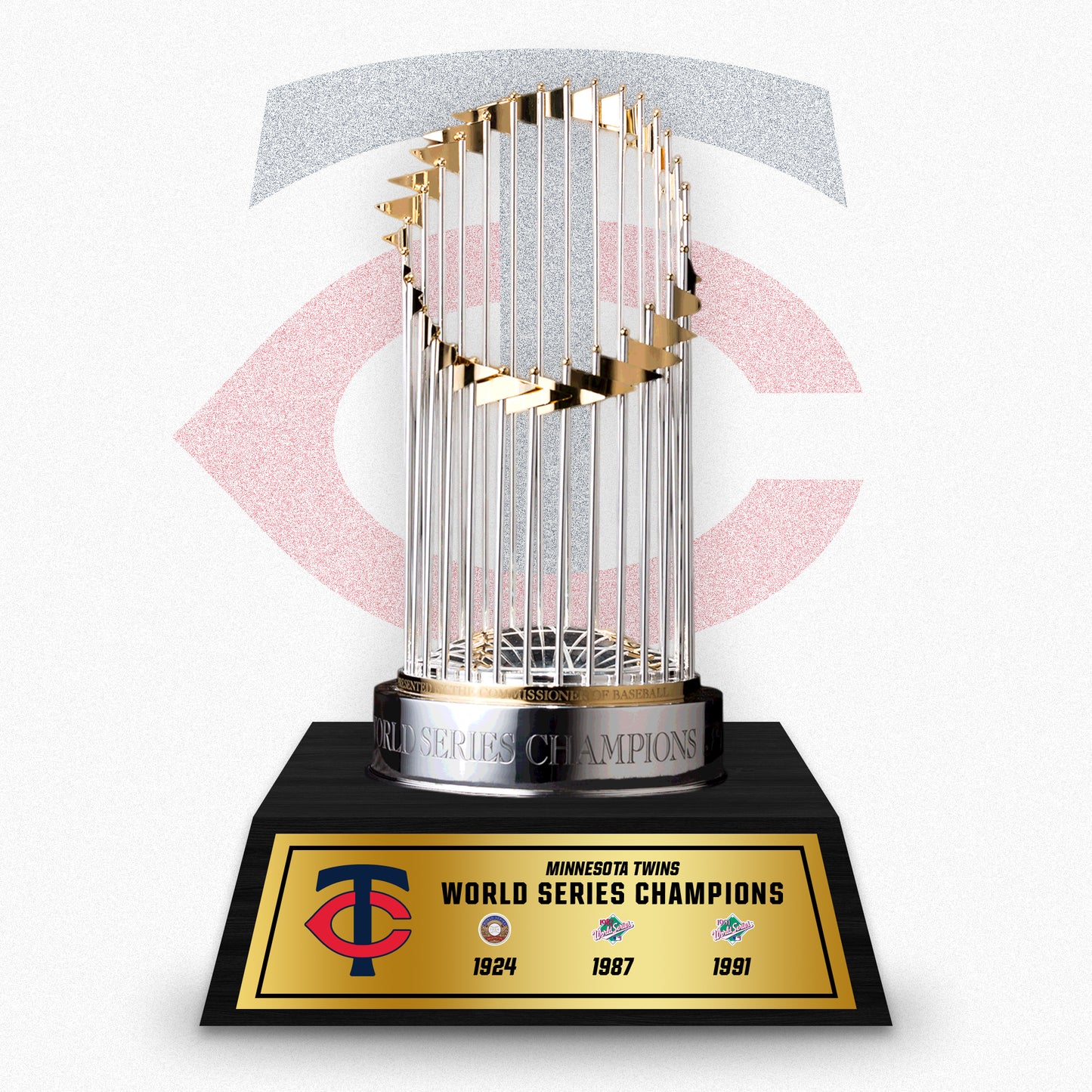 [MLB] Minnesota Twins World Series Commissioner's Trophy 11.8"(30cm) With Wooden Base