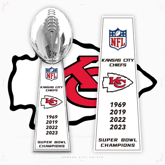 [NFL]Kansas City Chiefs,1969/2019/2022/2023 Vince Lombardi ,  Super Bowl Championship Trophy Resin Version