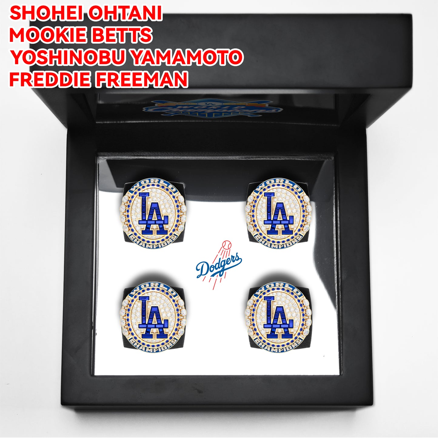 2024 Los Angeles Dodgers World Series Championship 4 Rings Box