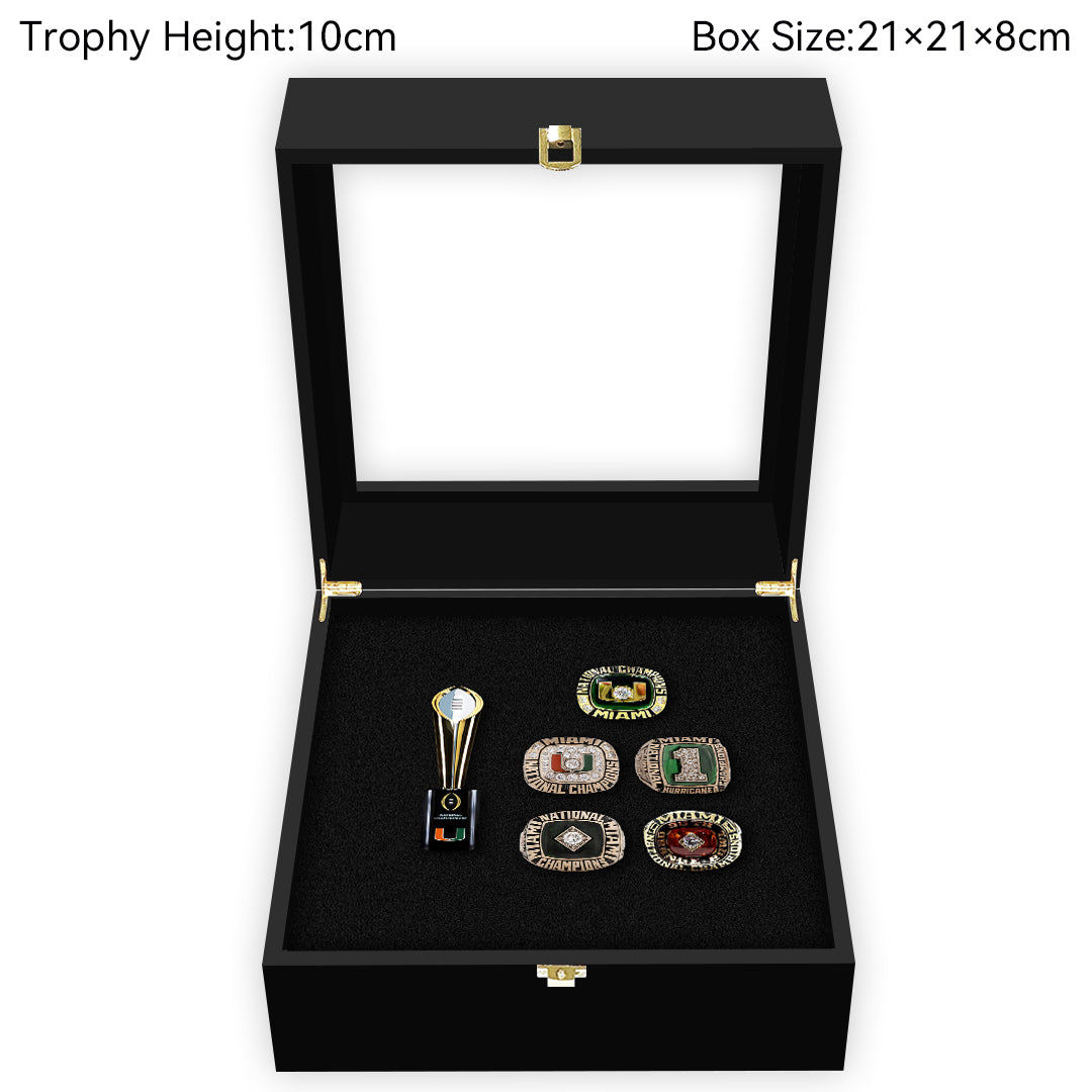 Miami (Fla.) Hurricanes College CFP National Championship NCAA Trophy&Ring Box