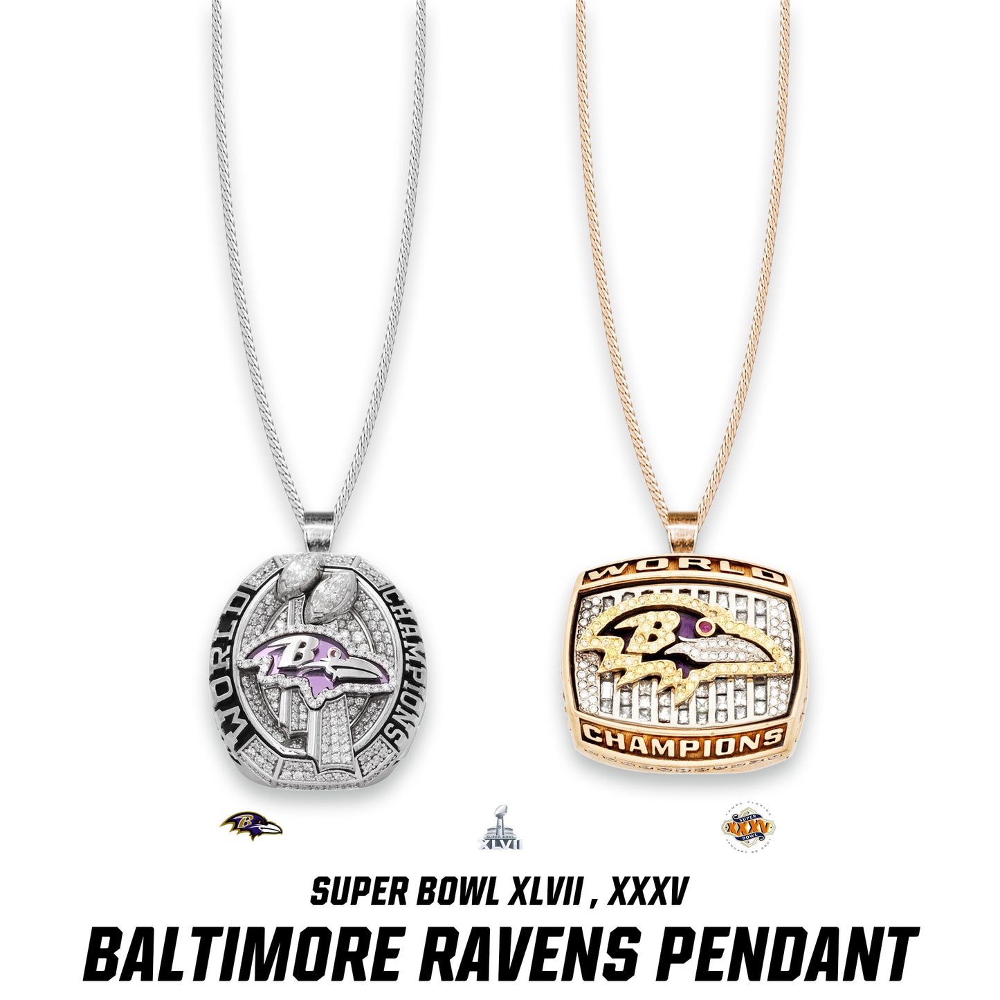 Baltimore Ravens Super Bowl XLVII , XXXV  Pendant