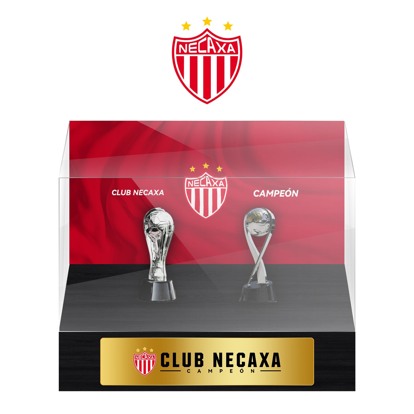 Club Necaxa Football Championship Trophy Display Case
