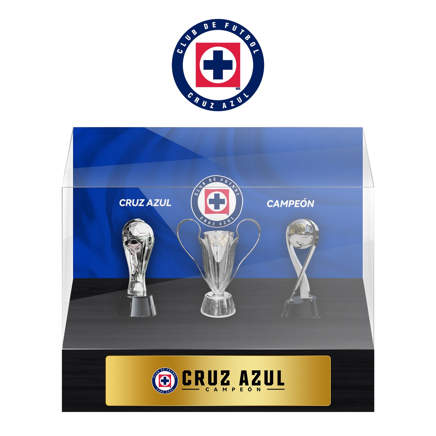 Cruz Azul Football Championship Trophy Display Case