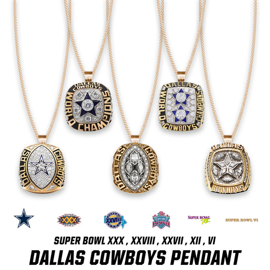 Dallas Cowboys Super Bowl XXX , XXVIII , XXVII , XII , VI Pendant