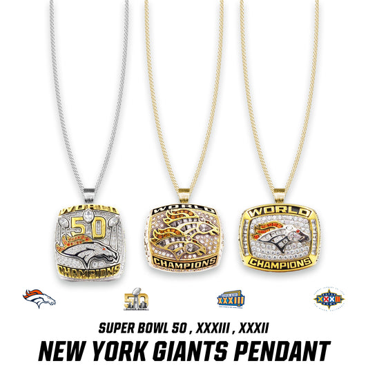 Denver Broncos Super Bowl 50 , XXXIII , XXXII Pendant