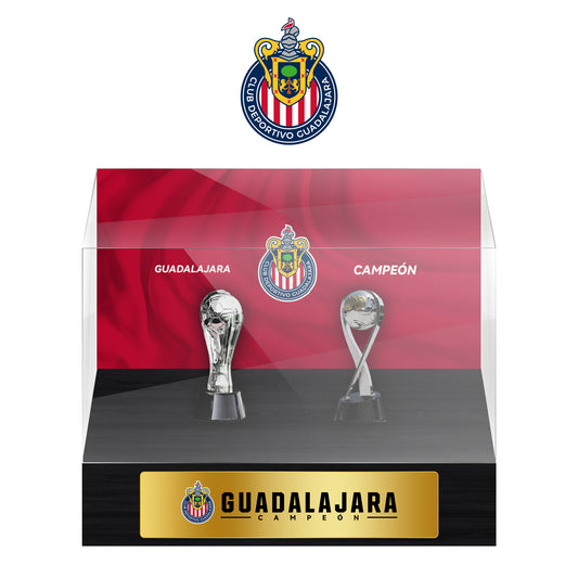Guadalajara Football Championship Trophy Display Case