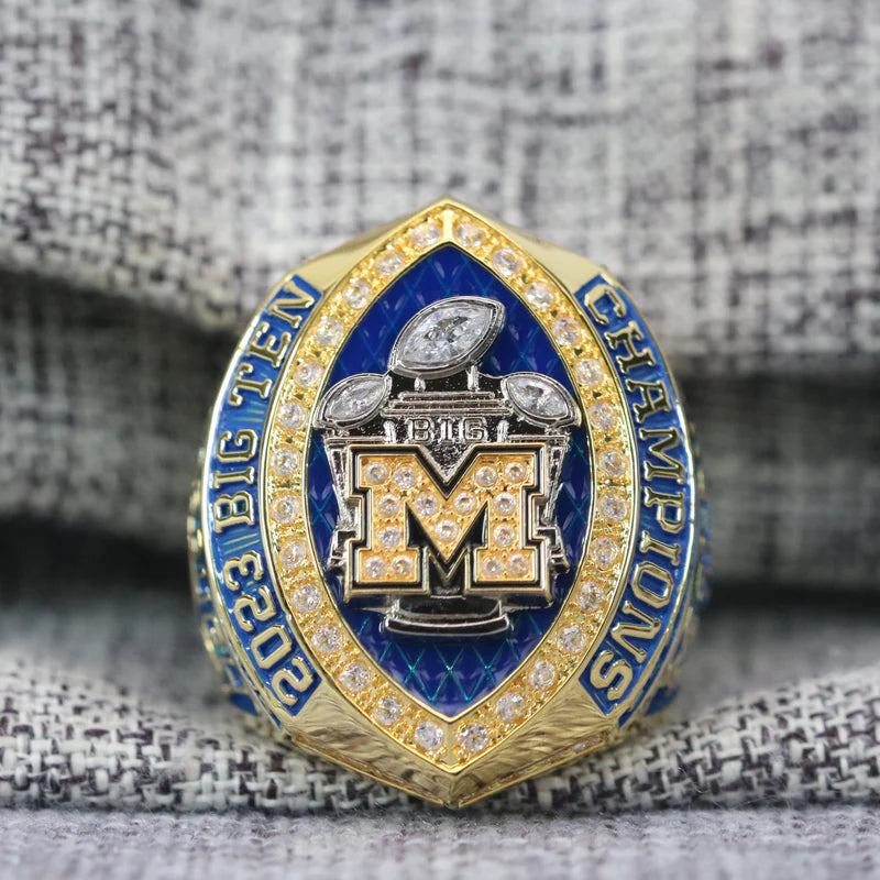 [ Premium Series]2023 Wolverines Go Blue Back To Back To Back Football Big Ten National Team Ring