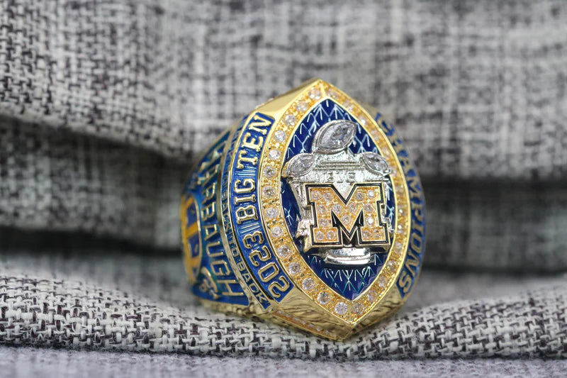 [ Premium Series]2023 Wolverines Go Blue Back To Back To Back Football Big Ten National Team Ring