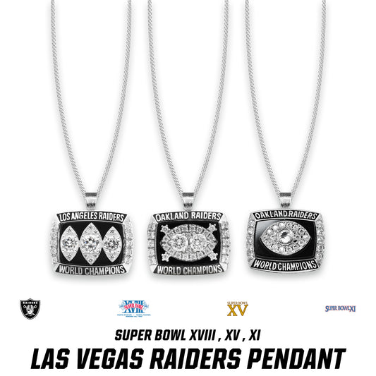 Las Vegas Raiders Super Bowl XVIII , XV , XI Pendant
