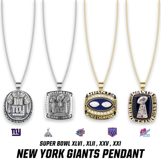 New York Giants Super Bowl XLVI , XLII , XXV , XXI Pendant